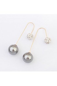 Simple And Elegant Refined Ultra-flash With Diamonds Earrings Pearl Ball Bridal Accessories