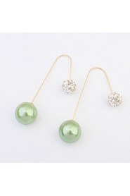 Simple And Elegant Refined Ultra-flash With Diamonds Earrings Pearl Ball Bridal Accessories