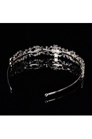 Bridal Crown Silver Tiara Queen Flower Leaf Butterfly Crystal/Diamond Flower Hairclips Headpiece Wedding/Party