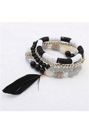 European And American Fashion Bead Bracelet Feather