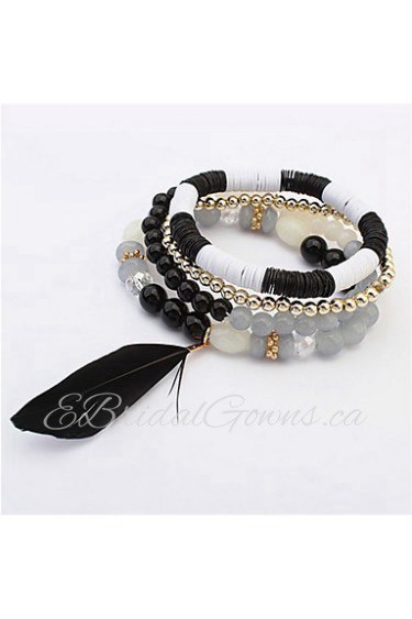 European And American Fashion Bead Bracelet Feather