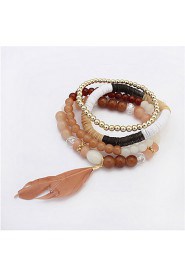 European And American Fashion Bead Bracelet Feather