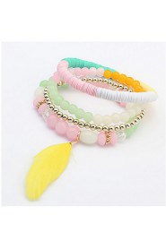 European And American Fashion Bead Bracelet Feather