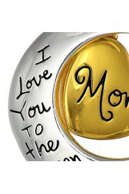 Fashion Word Dad I Love You To The Moon and Back Personalized Gift Moon Heart Necklace