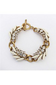 European And American Fashion Leaves Diamond Bracelet