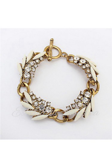 European And American Fashion Leaves Diamond Bracelet