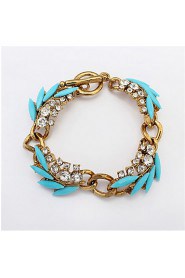 European And American Fashion Leaves Diamond Bracelet