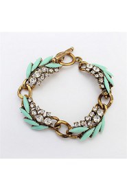 European And American Fashion Leaves Diamond Bracelet