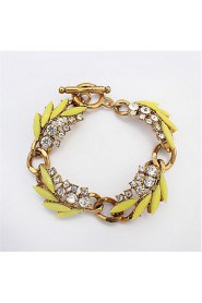 European And American Fashion Leaves Diamond Bracelet