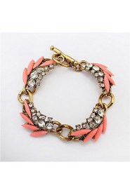 European And American Fashion Leaves Diamond Bracelet