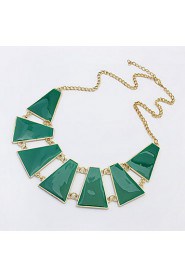 Fashion New Europe Style Exaggerate Trapezoid Geometry Resin Gem Choker Necklace For Women