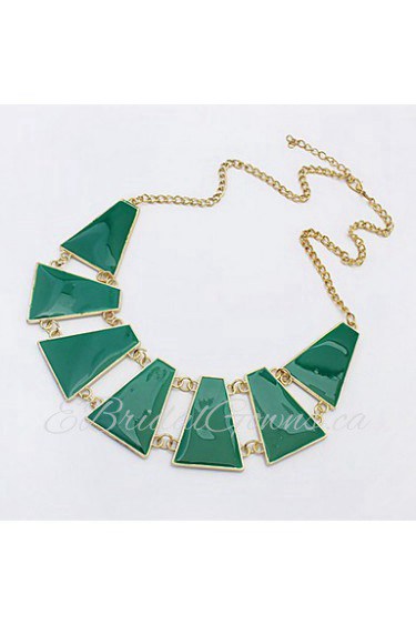 Fashion New Europe Style Exaggerate Trapezoid Geometry Resin Gem Choker Necklace For Women