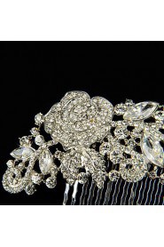 Vintage Wedding Party Bridal Bridesmaid Diamond/Rhinestone/Crystal Rose Flower Bridal Hair Comb For Women