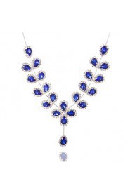 Ladies'/Women's Alloy Wedding/Party Jewelry Set With Rhinestone Royalblue