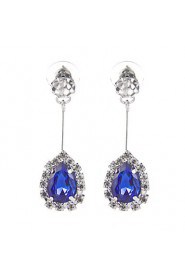 Ladies'/Women's Alloy Wedding/Party Jewelry Set With Rhinestone Royalblue