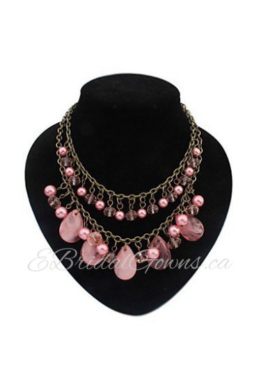 Fashion Jewelry Bohemian Water Drops Shaped Necklaces Women Simulated Pearl Choker Statement Necklaces