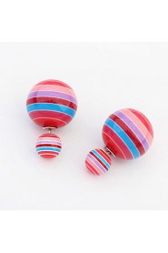 Colorful Sweet Candy-colored Hot Air Balloon Sided Wear Earrings