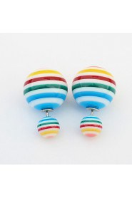 Colorful Sweet Candy-colored Hot Air Balloon Sided Wear Earrings