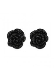 Korean Version Of The Lovely Ladies Rose Flowers Pure Color Earrings