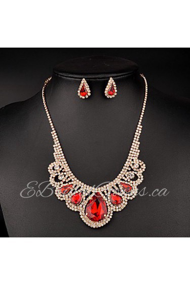 Jewelry Set Women's Anniversary / Wedding / Birthday / Gift / Party / Special Occasion Jewelry Sets Rhinestone CrystalNecklaces /