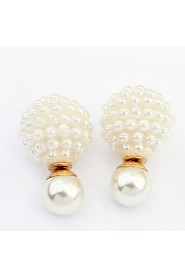 Double Sided Fashion Pearl Earrings Western Pop Candy Color Earrings