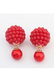 Double Sided Fashion Pearl Earrings Western Pop Candy Color Earrings