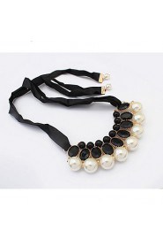 Vintage Imitation Pearl Choker Collar Rhinestone Chain Statement Necklaces Pendants Women Jewelry Gifts