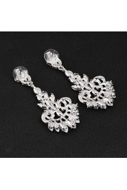 Vintage Women's Earrings Crystal Diamond Silver Earring For Wedding Bridal