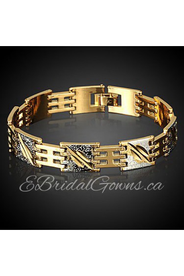 Men's Chain Bracelet Gold Non Stone