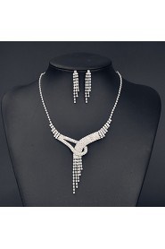 Jewelry Set Women's Anniversary / Wedding / Birthday / Gift / Party / Daily / Special Occasion Jewelry Sets Rhinestone CrystalNecklaces /