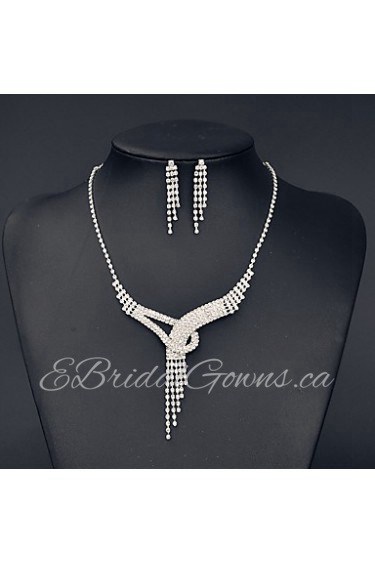 Jewelry Set Women's Anniversary / Wedding / Birthday / Gift / Party / Daily / Special Occasion Jewelry Sets Rhinestone CrystalNecklaces /