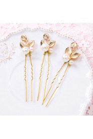 Women's / Flower Girl's Alloy / Imitation Pearl Headpiece-Wedding / Special Occasion Hair Pin 2 Pieces