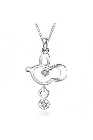 Cremation Jewelry 925 sterling silver Lovely Animal with Zircon Pendant Necklace for Women