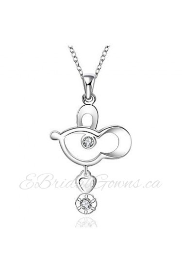 Cremation Jewelry 925 sterling silver Lovely Animal with Zircon Pendant Necklace for Women