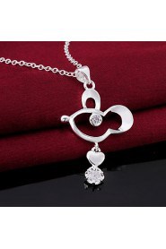 Cremation Jewelry 925 sterling silver Lovely Animal with Zircon Pendant Necklace for Women