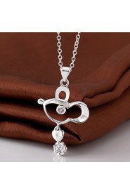 Cremation Jewelry 925 sterling silver Lovely Animal with Zircon Pendant Necklace for Women