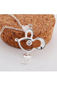 Cremation Jewelry 925 sterling silver Lovely Animal with Zircon Pendant Necklace for Women