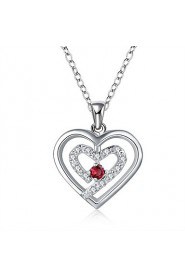 Cremation Jewelry 925 sterling silver Double Heart with Colorful Zircon Pendant Necklace for Women