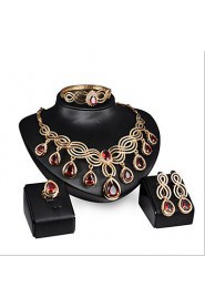 Women's Alloy / Rhinestone Jewelry Set Ruby