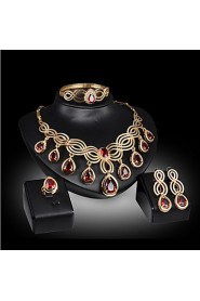 Women's Alloy / Rhinestone Jewelry Set Ruby