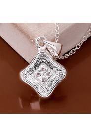 Cremation Jewelry 925 sterling silver Geometry with Zircon Pendant Necklace for Women