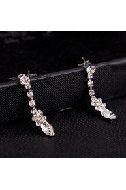 Women's Silver/Alloy Wedding/Party Jewelry Drop White Rhinestones/Crystal/Diamond For Bridal Earrings Necklace