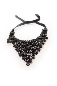 Women's Luxury Black Lace Statement Necklace Collar Necklace