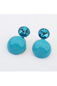 Women's Beautiful Elegant Oval Rhinestones Stud Earrings