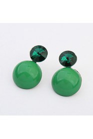 Women's Beautiful Elegant Oval Rhinestones Stud Earrings