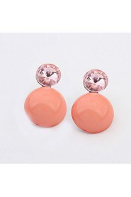 Women's Beautiful Elegant Oval Rhinestones Stud Earrings