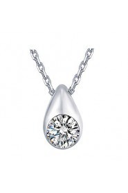 Classic New Top Natural Rhinestone Stone Drop Water Pendant Necklace With Link Chain For Women Nice Jewelry