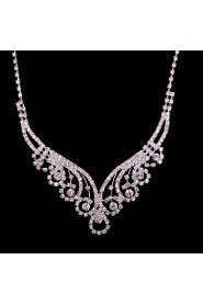 Alloy Hollow Wedding/Party Jewelry Set With Rhinestone