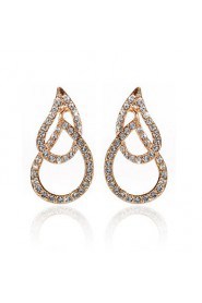 18K Gold Plated Clear Rhinestone & Crystal Fashion Earrings