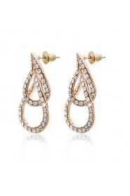 18K Gold Plated Clear Rhinestone & Crystal Fashion Earrings